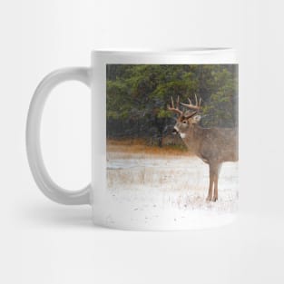 Buck in Snow - White-tailed Deer Mug